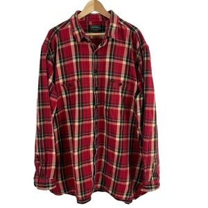Vintage Polo Country Ralph Lauren Red Plaid Button Front Shirt Men Size 3XLT